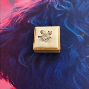 Chic Silver Mouse Ears Ring